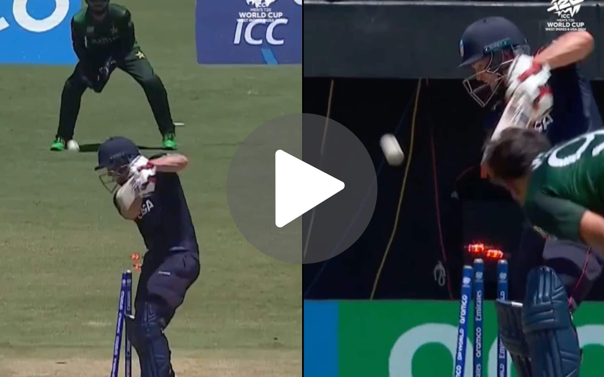 [Watch] Haris Rauf Claims 'Fast Bowler's Dream' By Hitting Top Of The Off Stump Vs USA